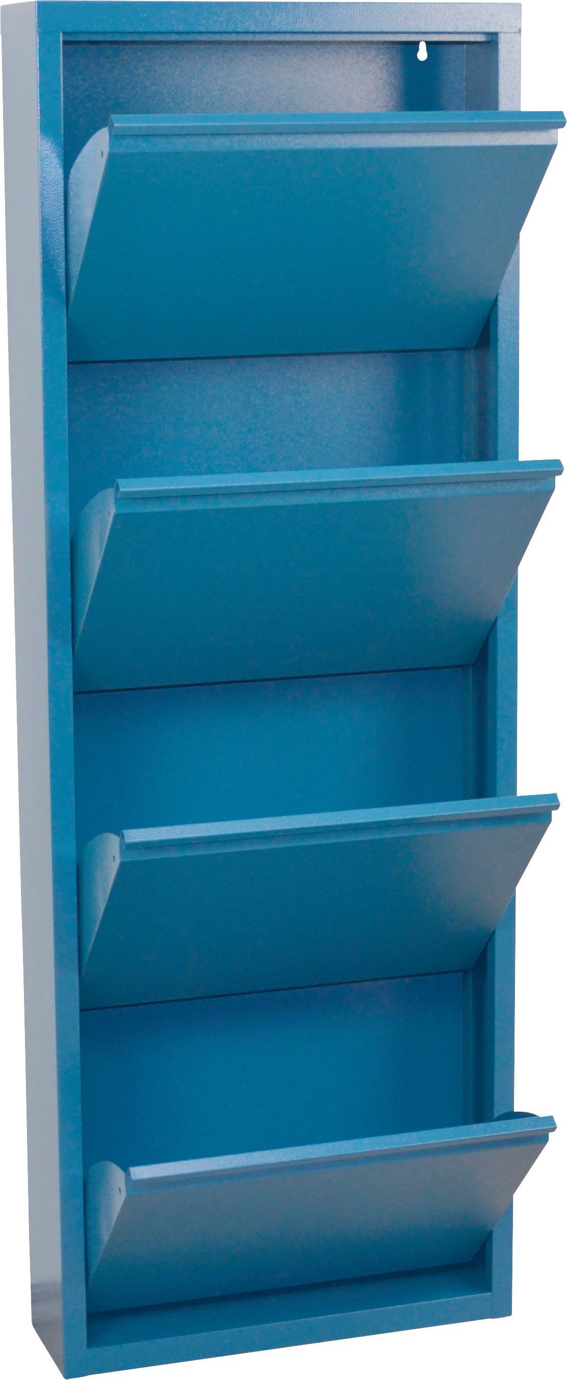 INOSIGN Schuhschrank Melika aus blau | 4 cm 139,5 Höhe Metall, Schuhklappen, blau