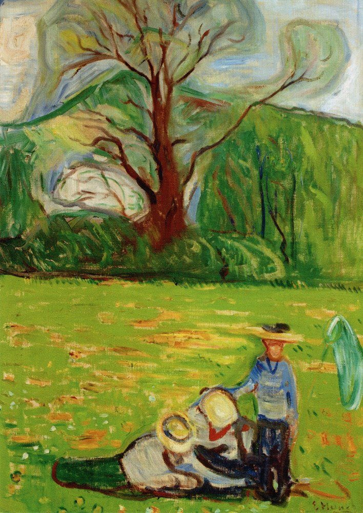 Edvard Kunstkarte Postkarte Munch "Frühlingslandschaft"