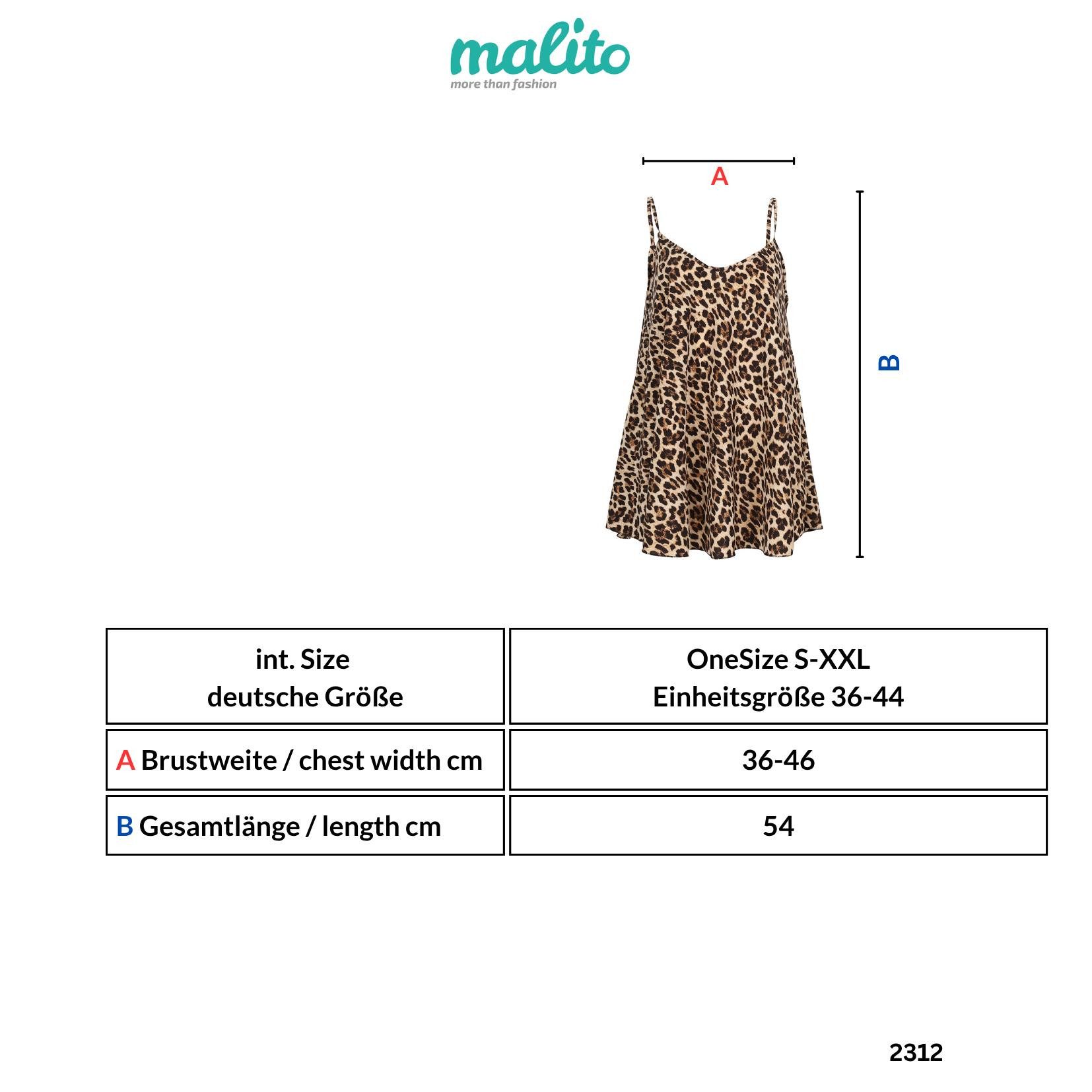 malito more than fashion Spaghettitop Spaghettiträger Top Animal Print 2312 Spaghettiträger Top Animal Print