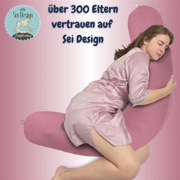 SEI Design Stillkissen Seitenschläferkissen XXL Babynest - Baby Erstausstattung Neugeborene, Schwangerschaftskissen mit Bezug, Musselin BIO Baumwolle