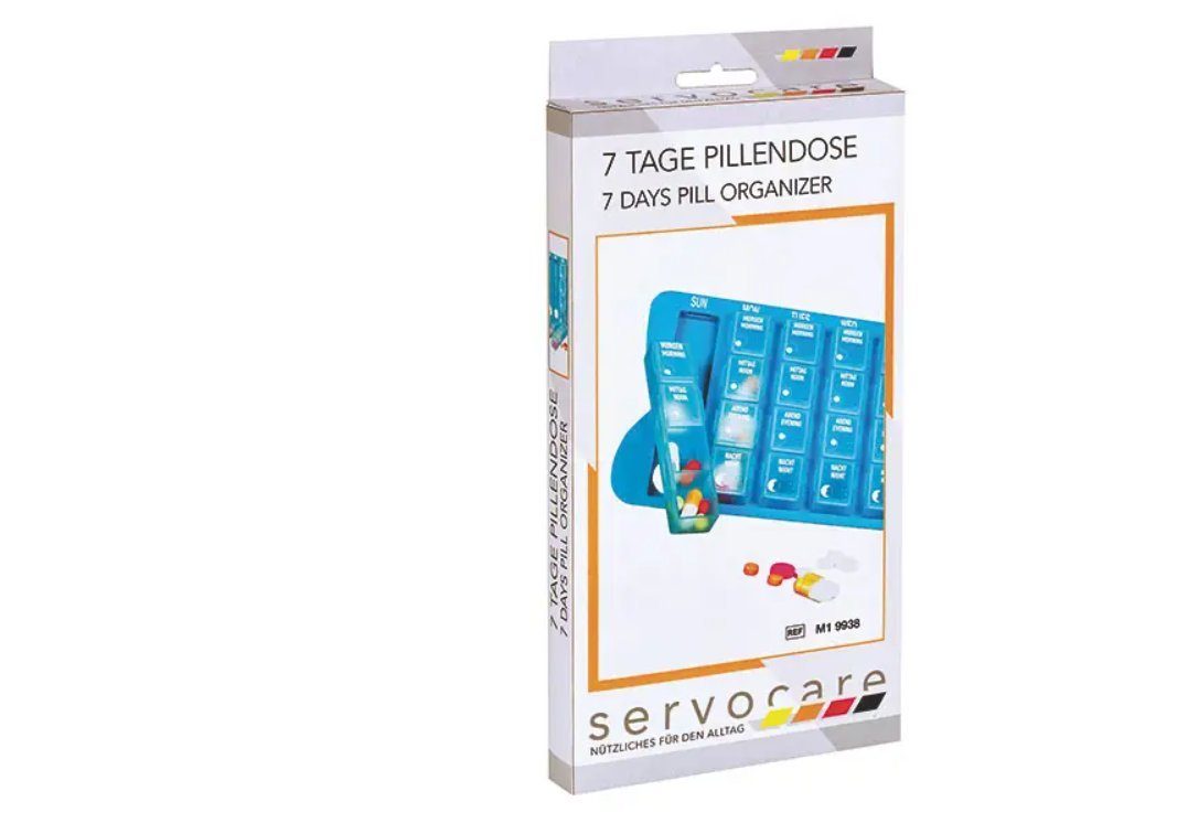 DocMed Pillendose Medikamenten Wochendispenser groß (Tablettenaufbewahrung, 8 St), Tagesdispenser, Medikamentenorganisation