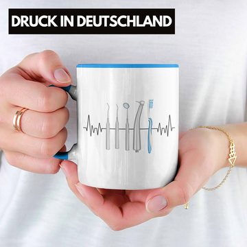 Trendation Tasse Trendation - Zahnarzt Herzschlag Tasse Geschenk für Zahnmedizin Zahnar