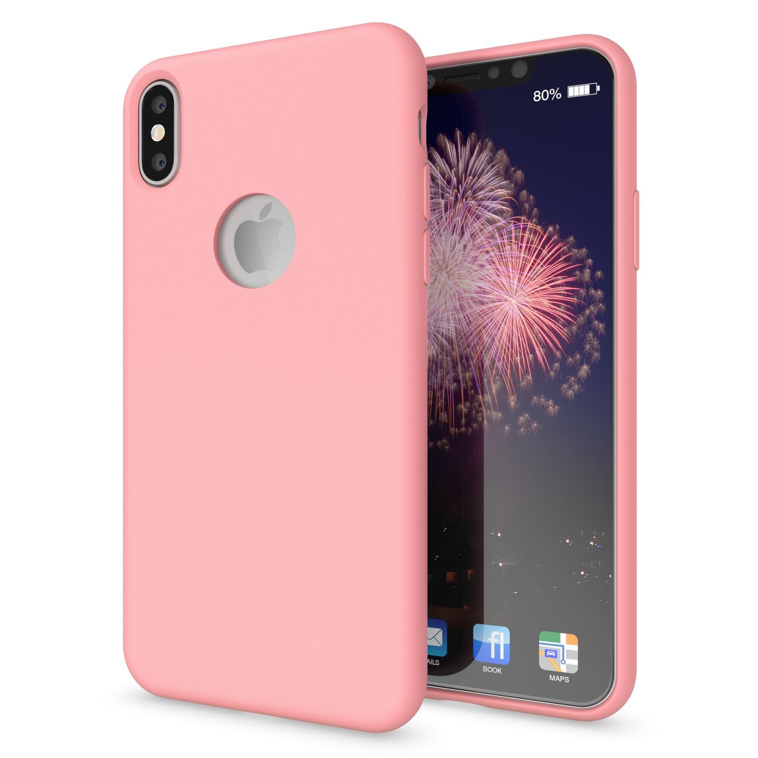 Nalia Smartphone-Hülle Apple iPhone X Apple iPhone XS 14,7 cm (5,8 Zoll), Silikon Hülle mit stabilem Kern / Mikrofaser Innen / Matt & Rutschfest