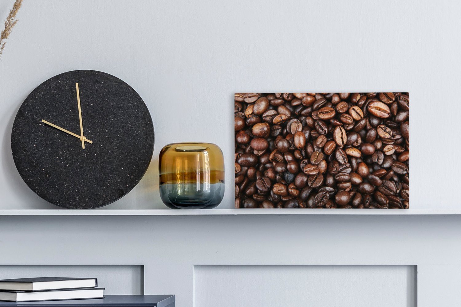 OneMillionCanvasses® Leinwandbild von Kaffeebohnen, cm St), (1 Aufhängefertig, Leinwandbilder, Wanddeko, 30x20 Wandbild Klumpen