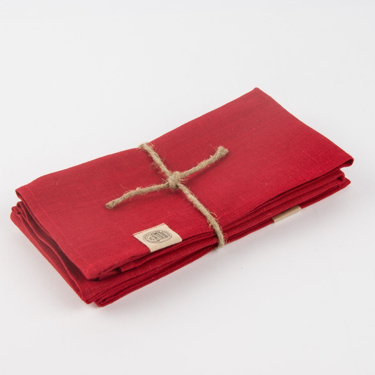 KARDELEN Stoffserviette Leinenservietten Stoffservietten Erik 4Stück 44x44cm rot, allergikergeeignet,atmungsaktiv,pflegeleicht