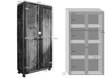 Massivmoebel24 Dreh-/Schwebetürenschrank Schrank Altholz 90x38x175 mehrfarbig lackiert FREEZY #38