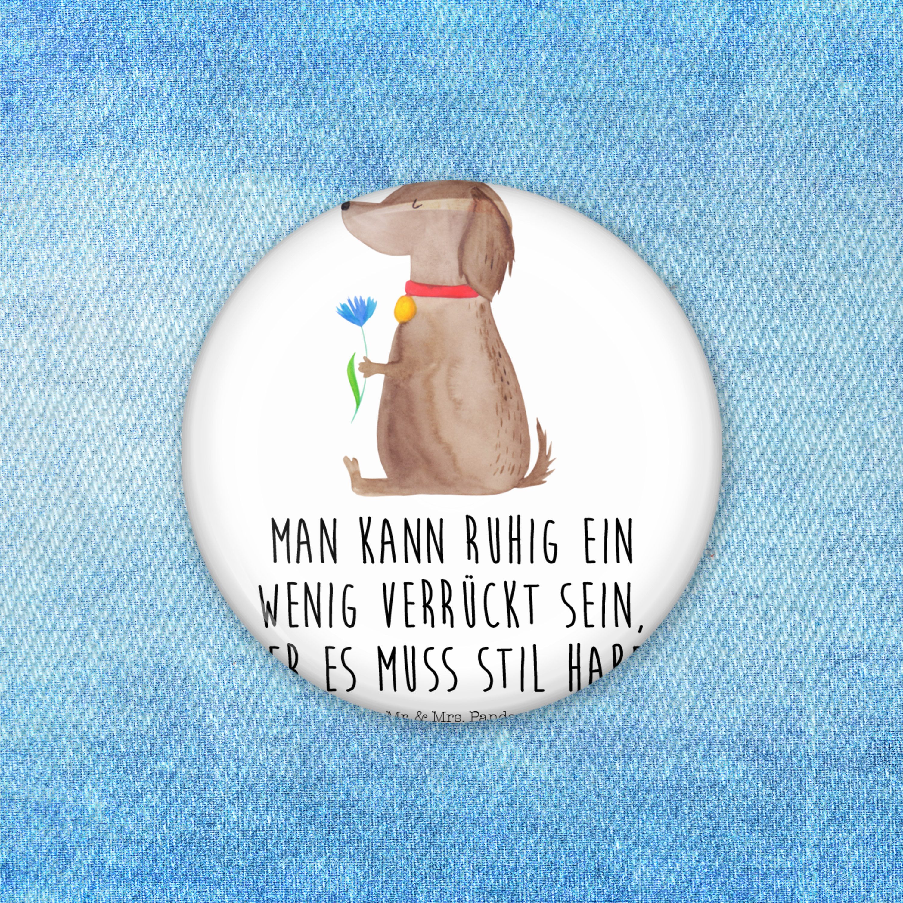 Mr. & Mrs. Panda Anstecknadel Hund Blume, Pin, Weiß, Anstecker Pin, Hunde, Blume, Haha, Verrückt, S (Packung), Süß Nadel-Pin Hundeliebe