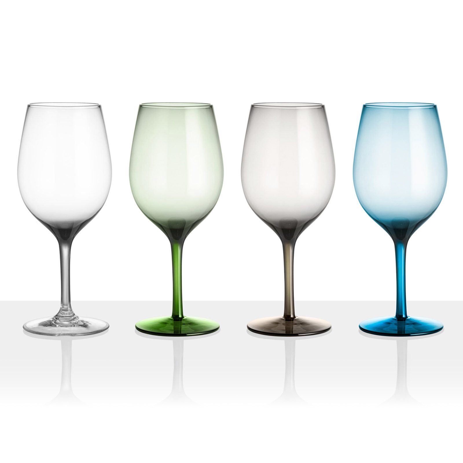 BRUNNER Glas Camping Glas 4er Set Weiß Wein Gläser, 100% Polycarbonat, ONDA JAZZ Trinkglas Bruchfest 60cl