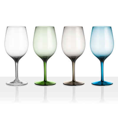 BRUNNER Glas Camping Glas 4er Set Weiß Wein Gläser, 100% Polycarbonat, ONDA JAZZ Trinkglas Bruchfest 60cl