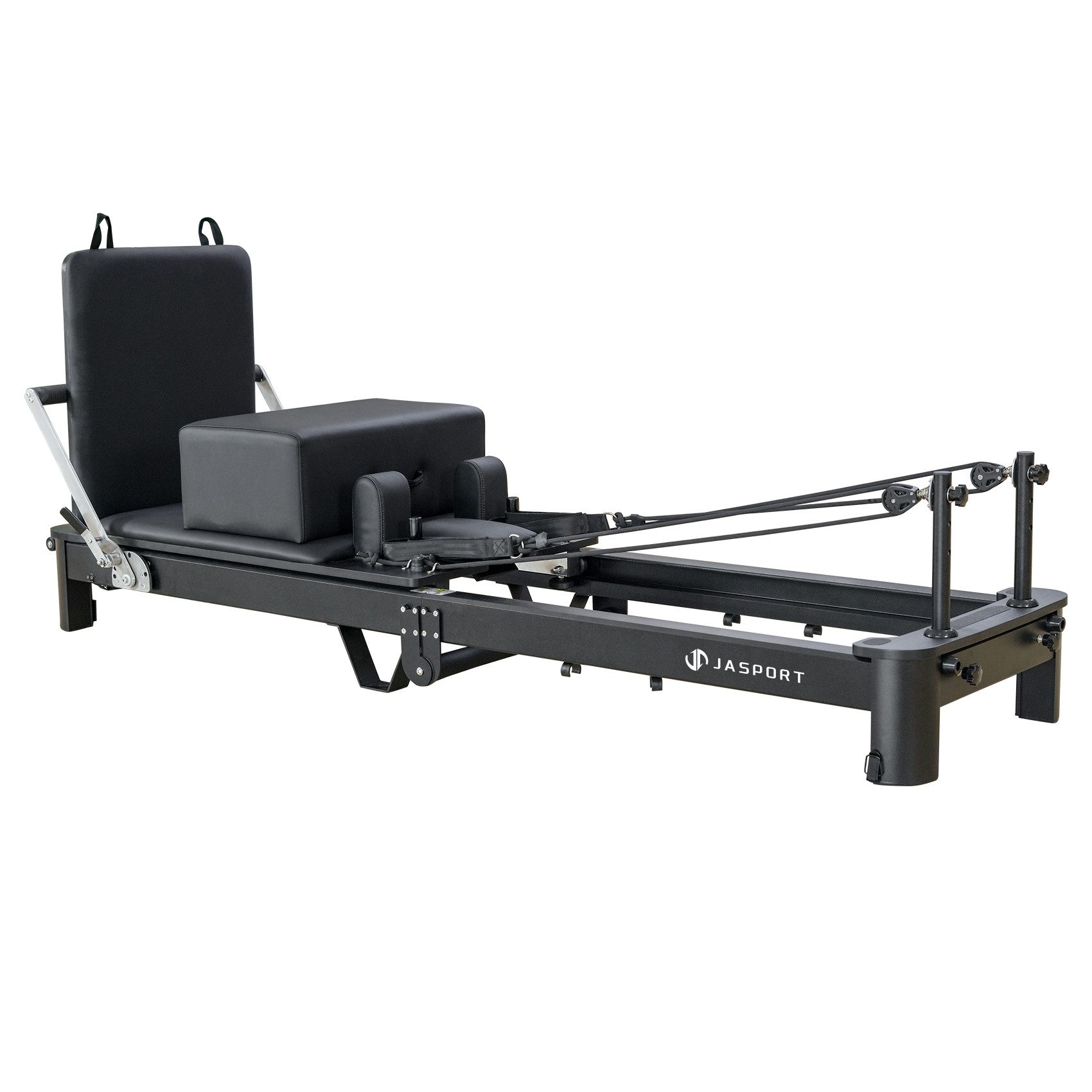 JASPORT Pilates-Reformer P78 aus Aluminiumlegierung, (Pilates Reformer, Sitzpolster, 6 Federn), Klappbares Design mit hochfester Aluminiumkonstruktion