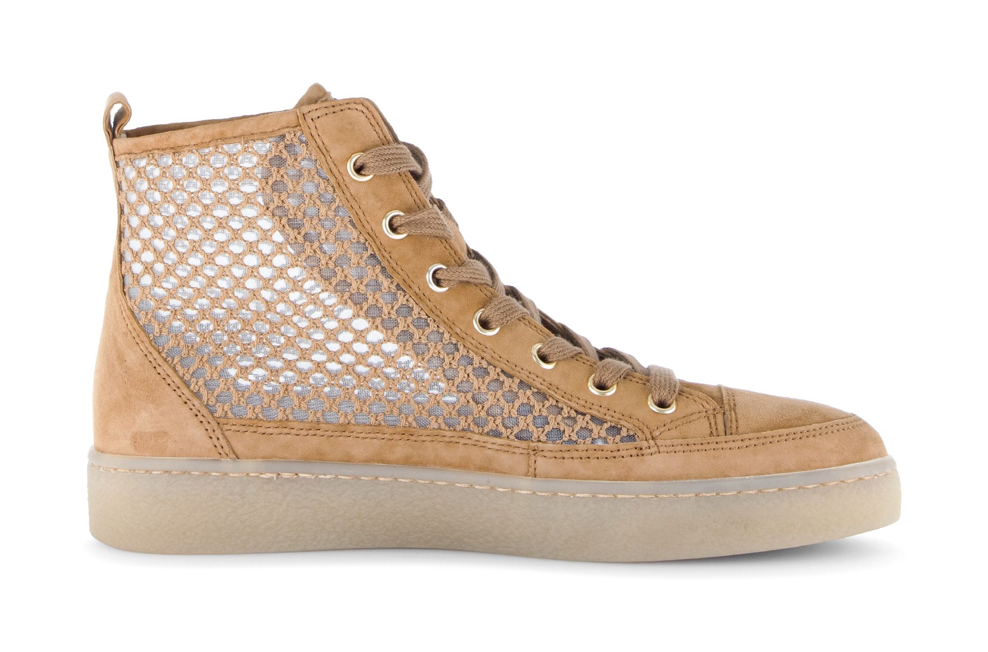 Gabor Plateausneaker, Schnürschuh, Freizeitschuh, High-Top-Sneaker mit modischer Stickerei