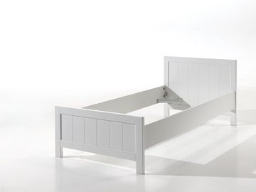 Vipack Einzelbett, Einzelbett in Landaus Optik mit Liegefläche 90 x 200 cm, Weiß lackiert