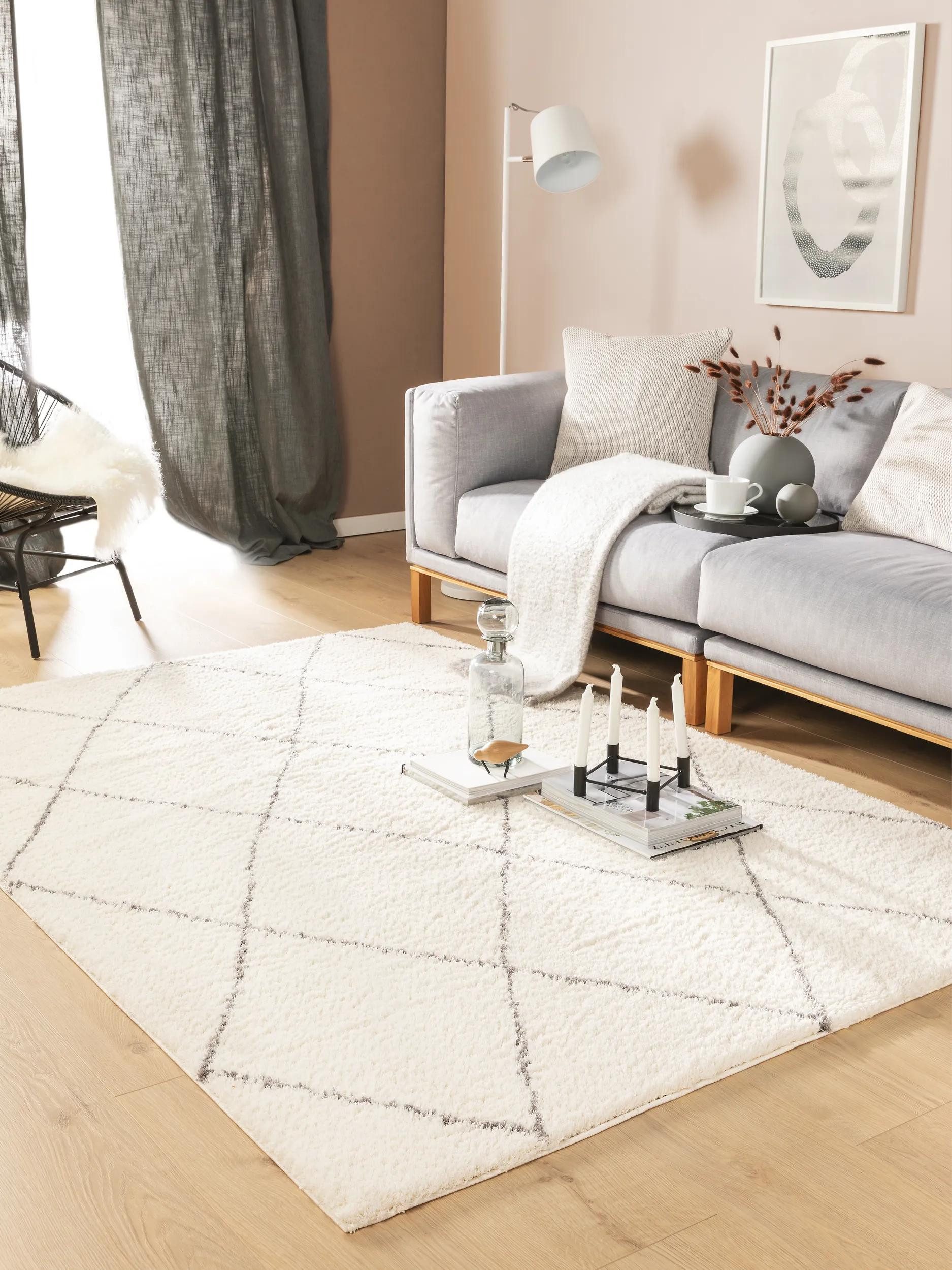 benuta Hochflor-Teppich Benno, rechteckig, Höhe: 21 mm, Teppich Wohnzimmer, Schlafzimmer, Esszimmer, Flur, Kunstfaser, Cozy