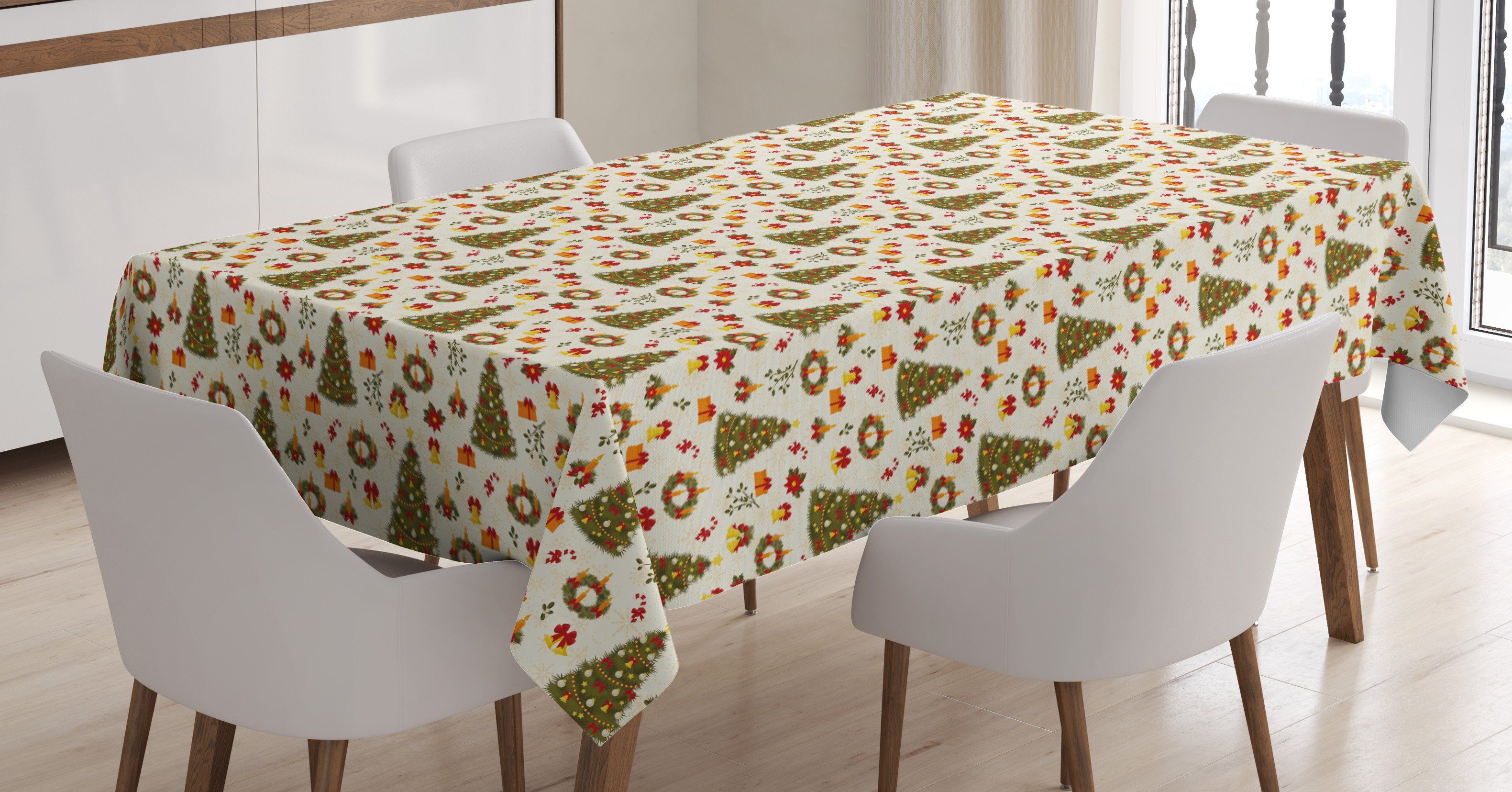 Tischdecke Für geeignet Waschbar Farben, Blumen Außen Klare Bereich Abakuhaus Farbfest Poinsettia den Weihnachten