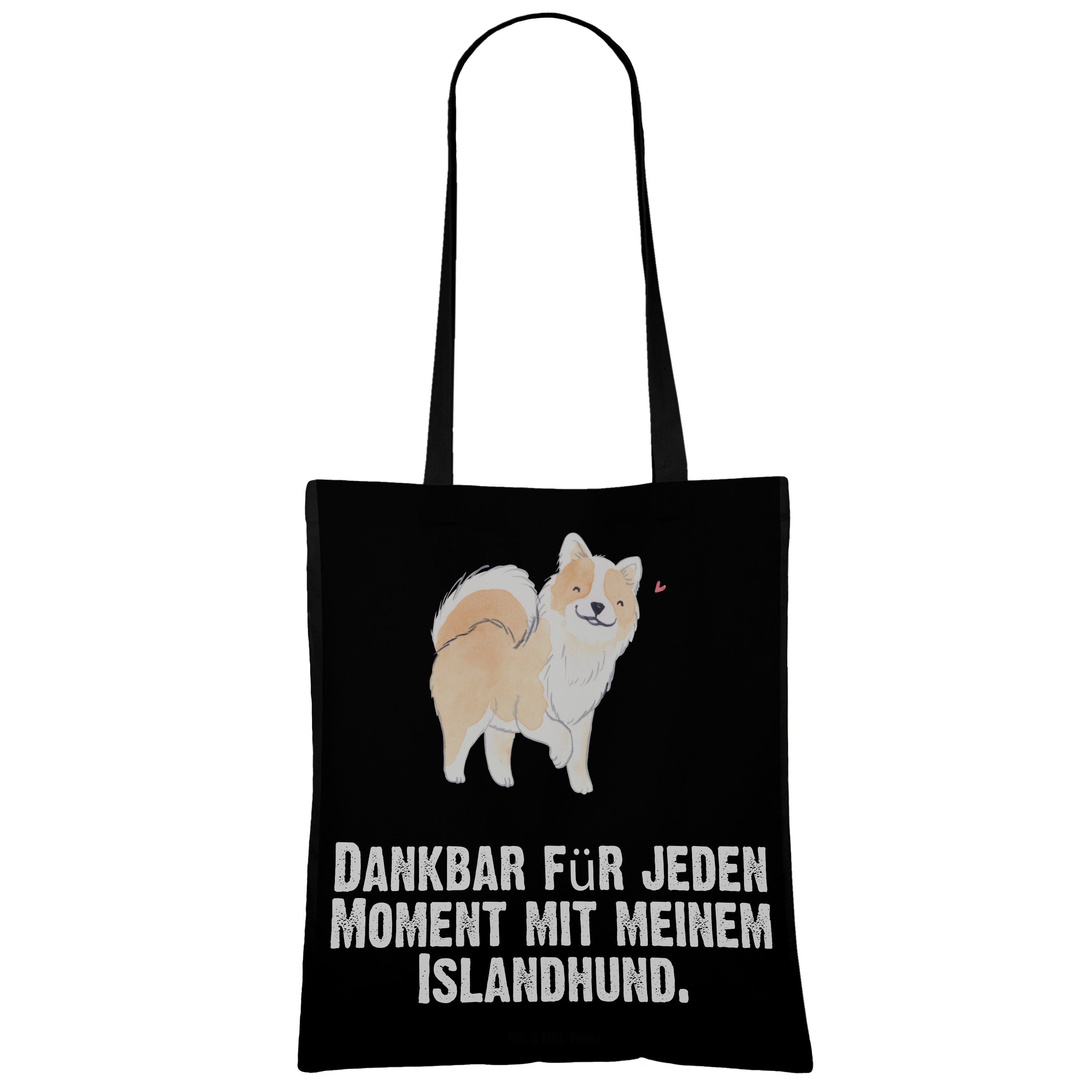 Mr. & Mrs. Panda Tragetasche isländischer - Geschenk, (1-tlg) Jut - Schäferhund, Moment Islandhund Schwarz