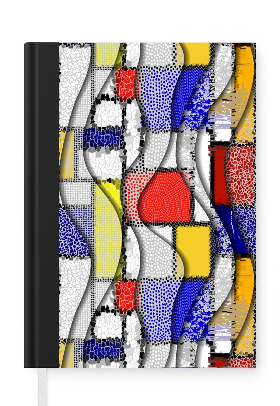 MuchoWow Notizbuch Mondrian - Kubismus - Kunst - Muster, Journal, Merkzettel, Tagebuch, Notizheft, A5, 98 Seiten, Haushaltsbuch