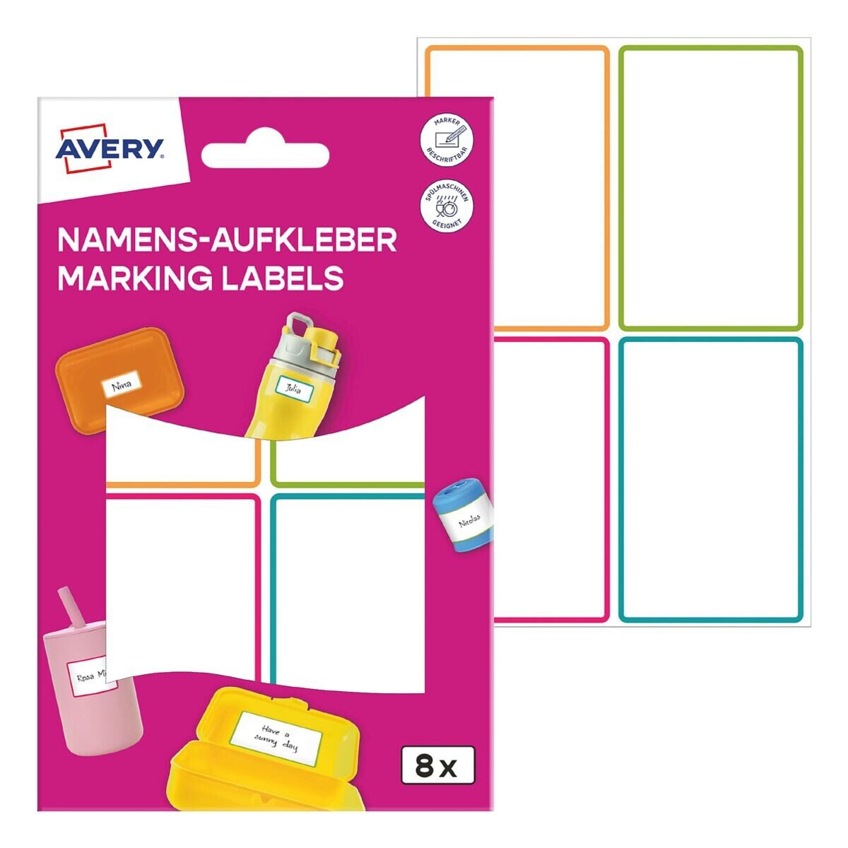 Avery Zweckform Etiketten, 8er-Pack Namens-Aufkleber