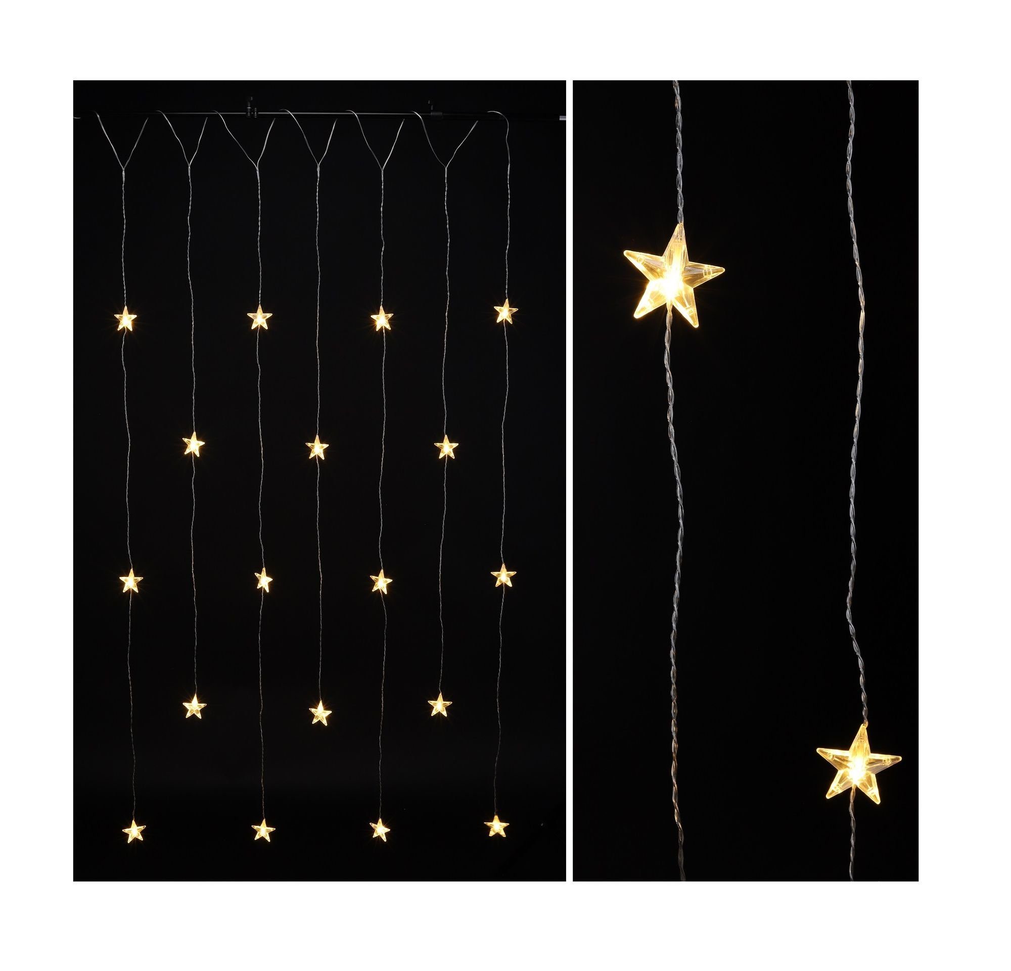 GartenHero LED-Lichternetz LED Lichterkette Sterne Lichterschlauch Weihnachten Sternenvorhang