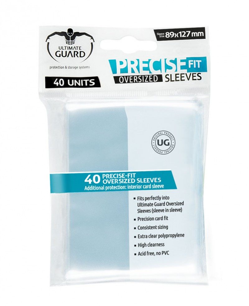 Sammelkarte 40 Precise-Fit Sleeves Oversized transparent (89x127mm)