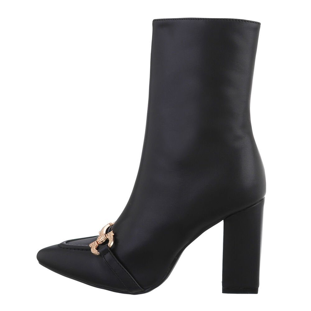 Ital-Design Damen Elegant High-Heel-Stiefelette (81441115) Blockabsatz günstig online kaufen