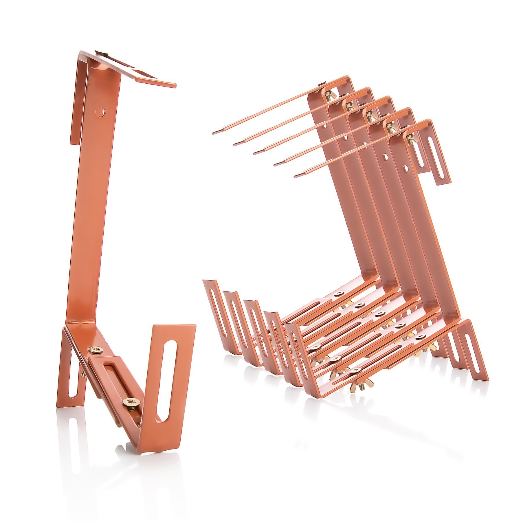 BigDean Blumenkastenhalter Blumenkastenhalterung 6 Stück Terrakotta für Balkon und Geländer