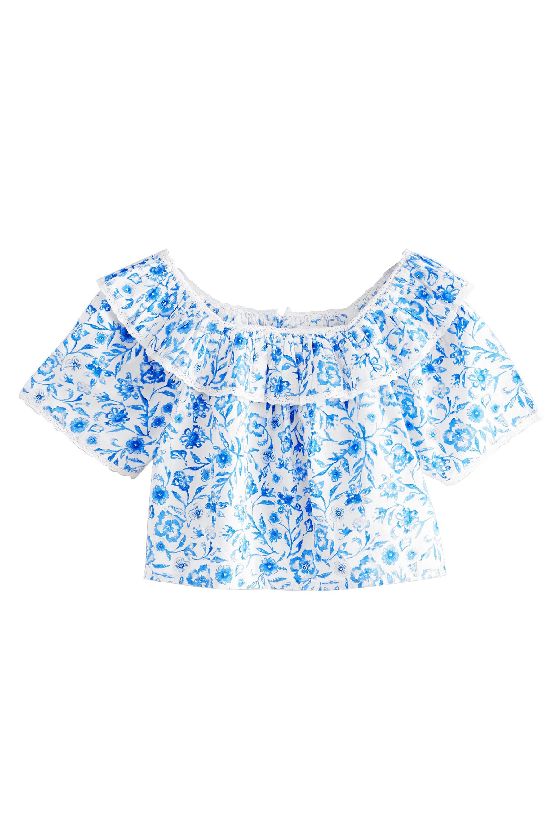 Next Druckbluse Bedruckte Rüschenbluse (1-tlg)