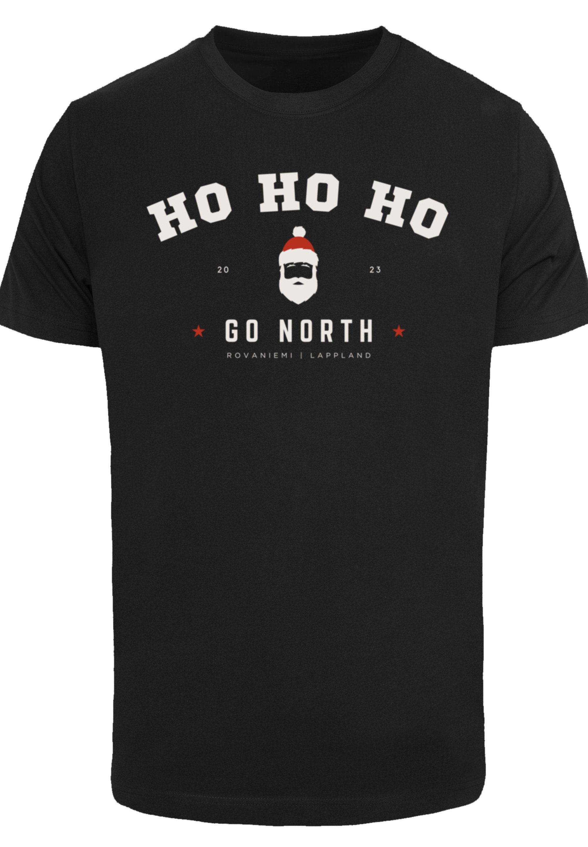F4NT4STIC T-Shirt Ho Ho Ho Logo Weihnachten, Geschenk, Santa Claus Weihnachten schwarz