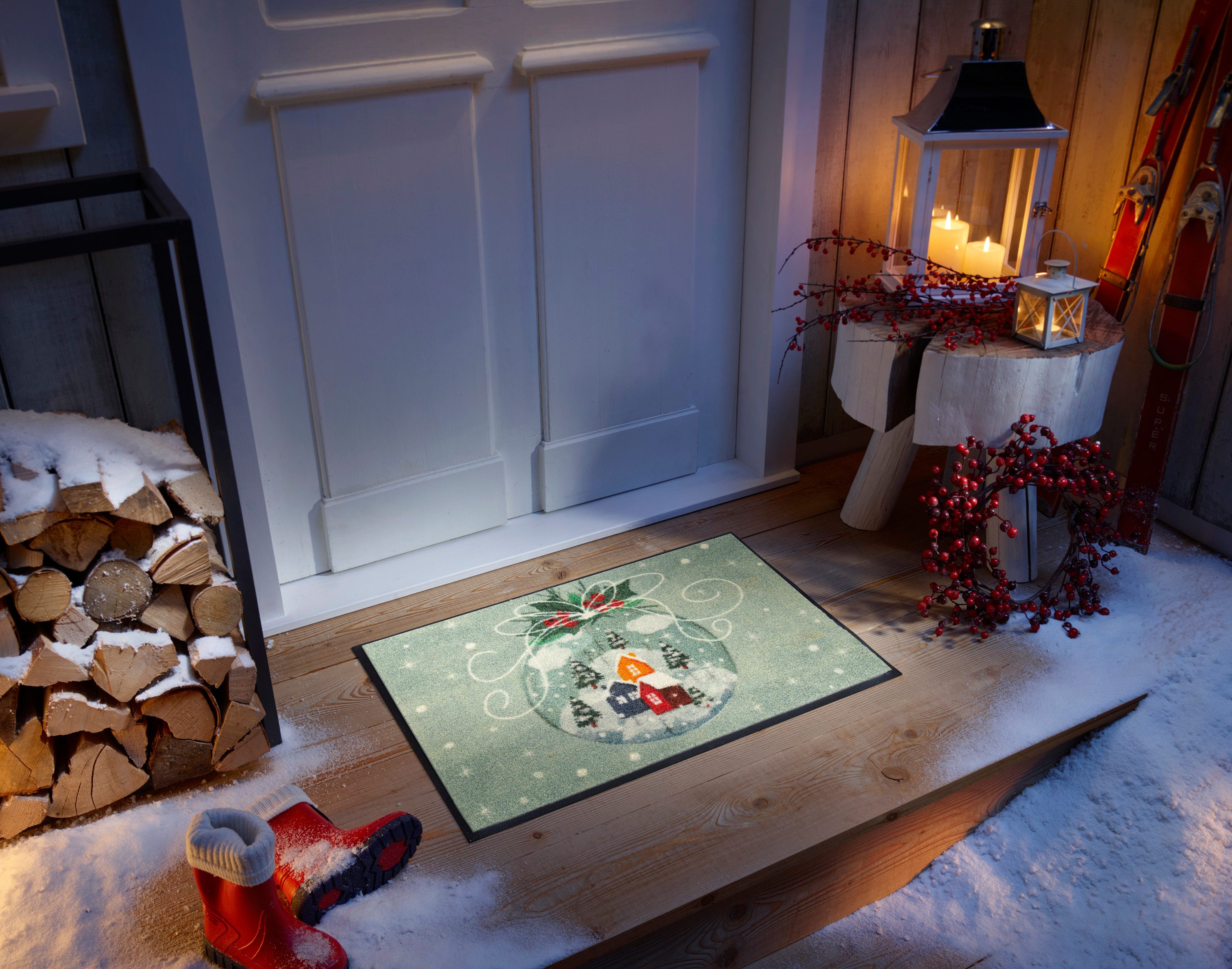 wash+dry by Kleen-Tex Fußmatte Snow Globe, rechteckig, Höhe: 7 mm