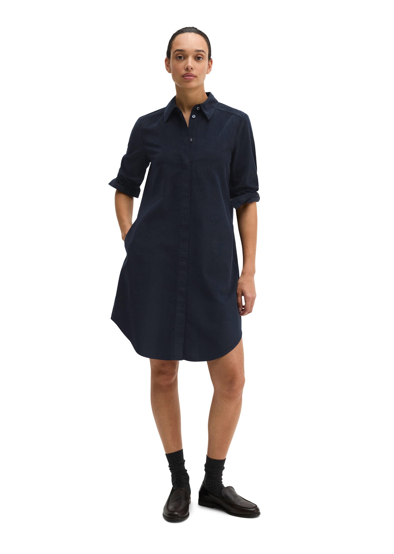 Marc O'Polo Hemdblusenkleid in samtiger Cord-Qualität – Bild 5 von 5