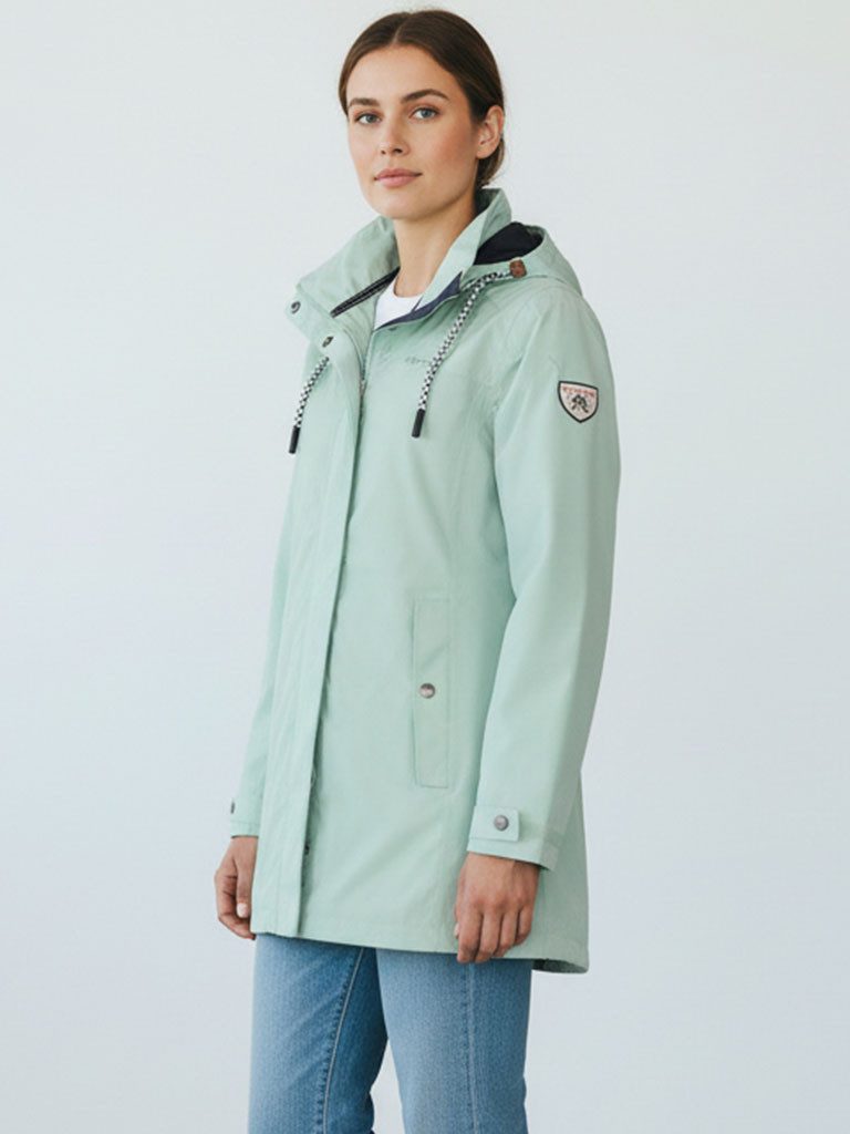 Dry Fashion Funktionsmantel Leer Damen Funktionsjacke Leer mit abnehmbarer Kapuze wasserdicht winddicht