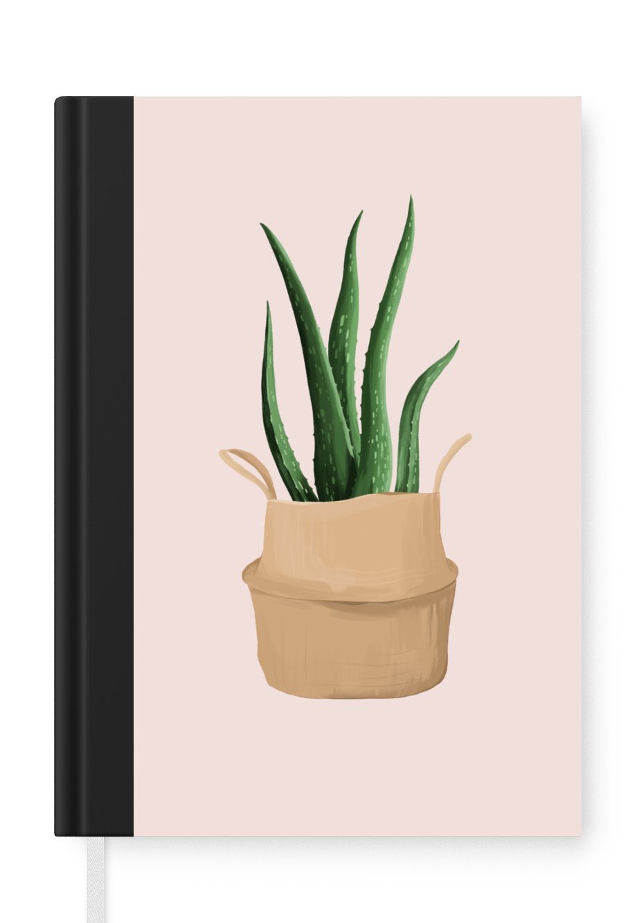 MuchoWow Notizbuch Pflanzen - Aloe Vera - Pastell - Rosa, Journal, Merkzettel, Tagebuch, Notizheft, A5, 98 Seiten, Haushaltsbuch