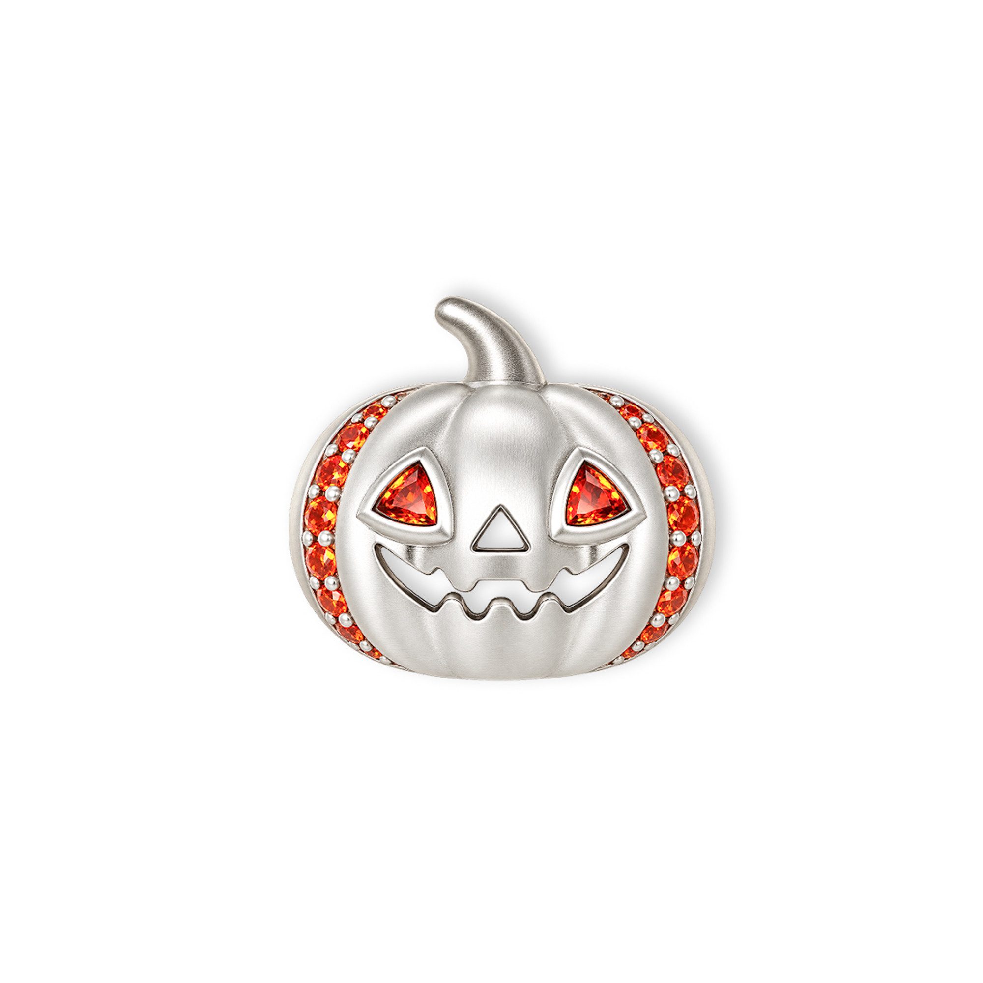Seinerzeit FLORA & FAUNA Kettenanhänger Spooky Kürbis Anhänger, Schmuck aus 925 Sterling Silber (Von leuchtenden Kürbissen und humorvollem Halloween-Charme inspiriert – Damenschmuck – ein origineller Blickfang für Herbst und Halloween, 1-tlg., inkl. Geschenkverpackung für Frauen ob Freundin, Mutter, Ehefrau, Oma), rhodiniert und Zirkonia-Steinen