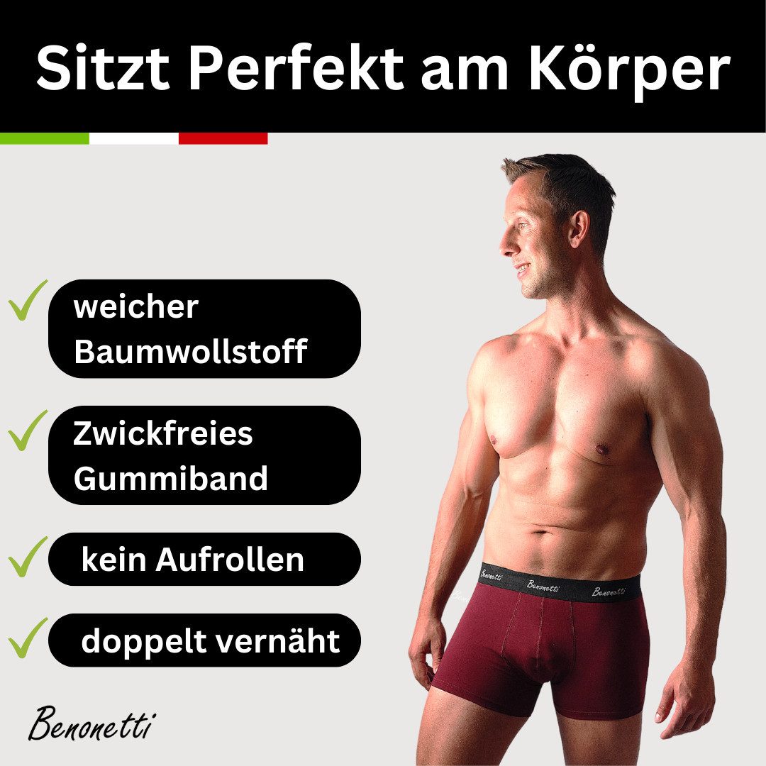 Benonetti Boxershorts weich, langlebig & atmungsaktiv, kein Aufrollen (3-St günstig online kaufen