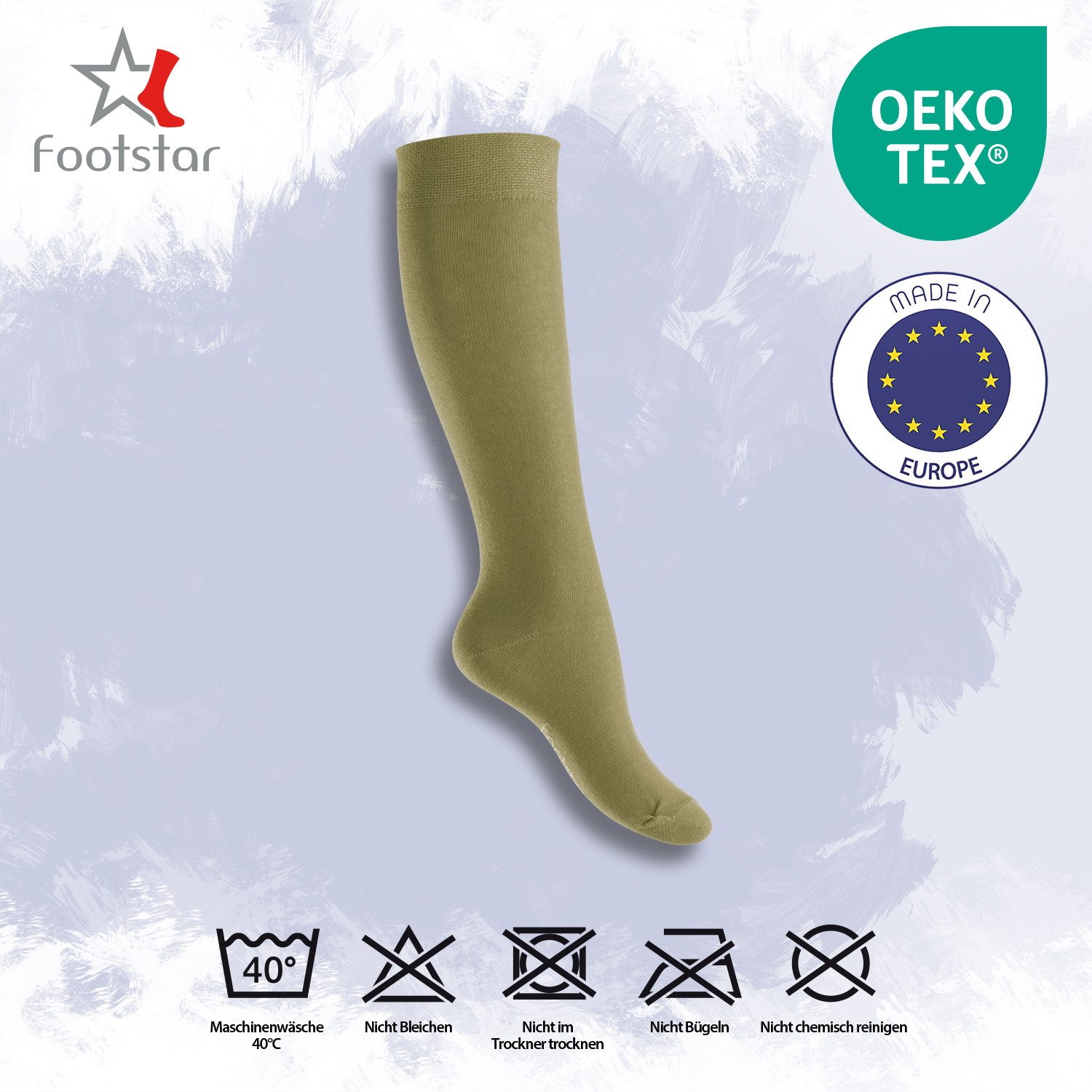 Footstar Langsocken EVERYDAY! 5 PAAR Damen & Herren Kniestrümpfe Lange Socken kniehoch