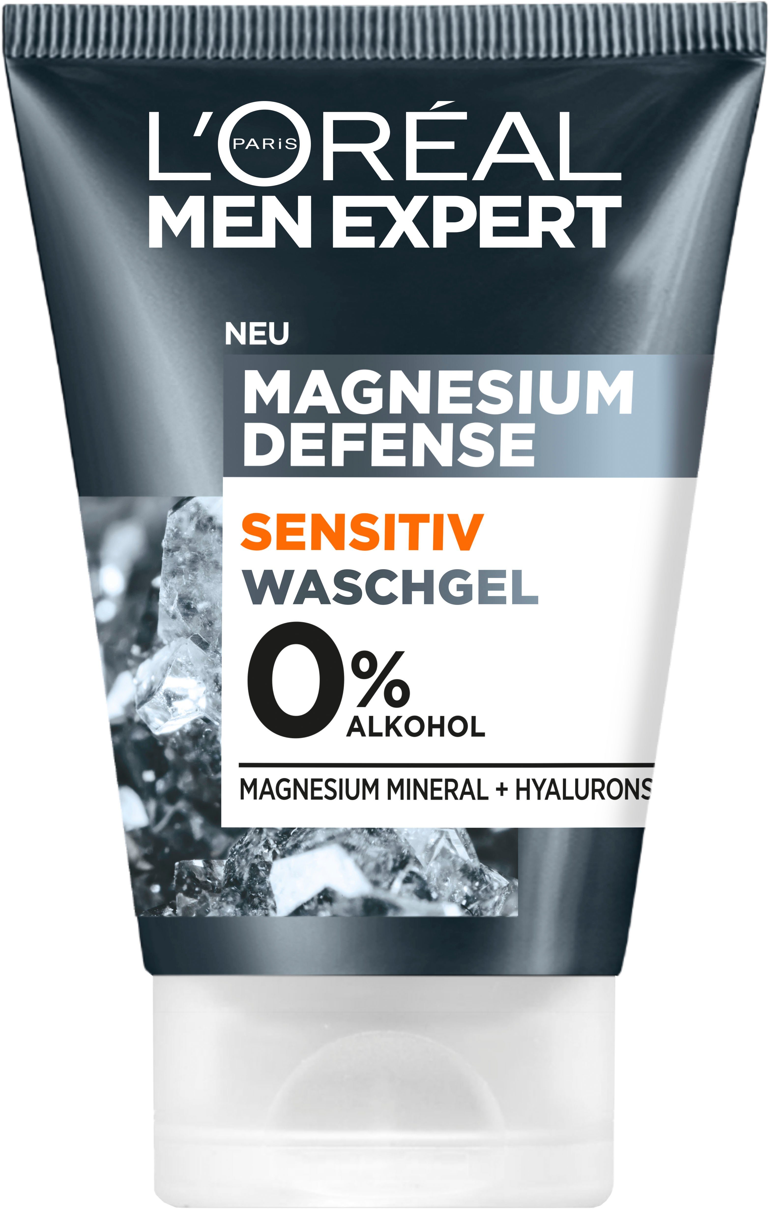 Schockierende Preise! Sensitiv Gesichtsreinigungsgel MEN Defense EXPERT L'ORÉAL PARIS Waschgel Magnesium