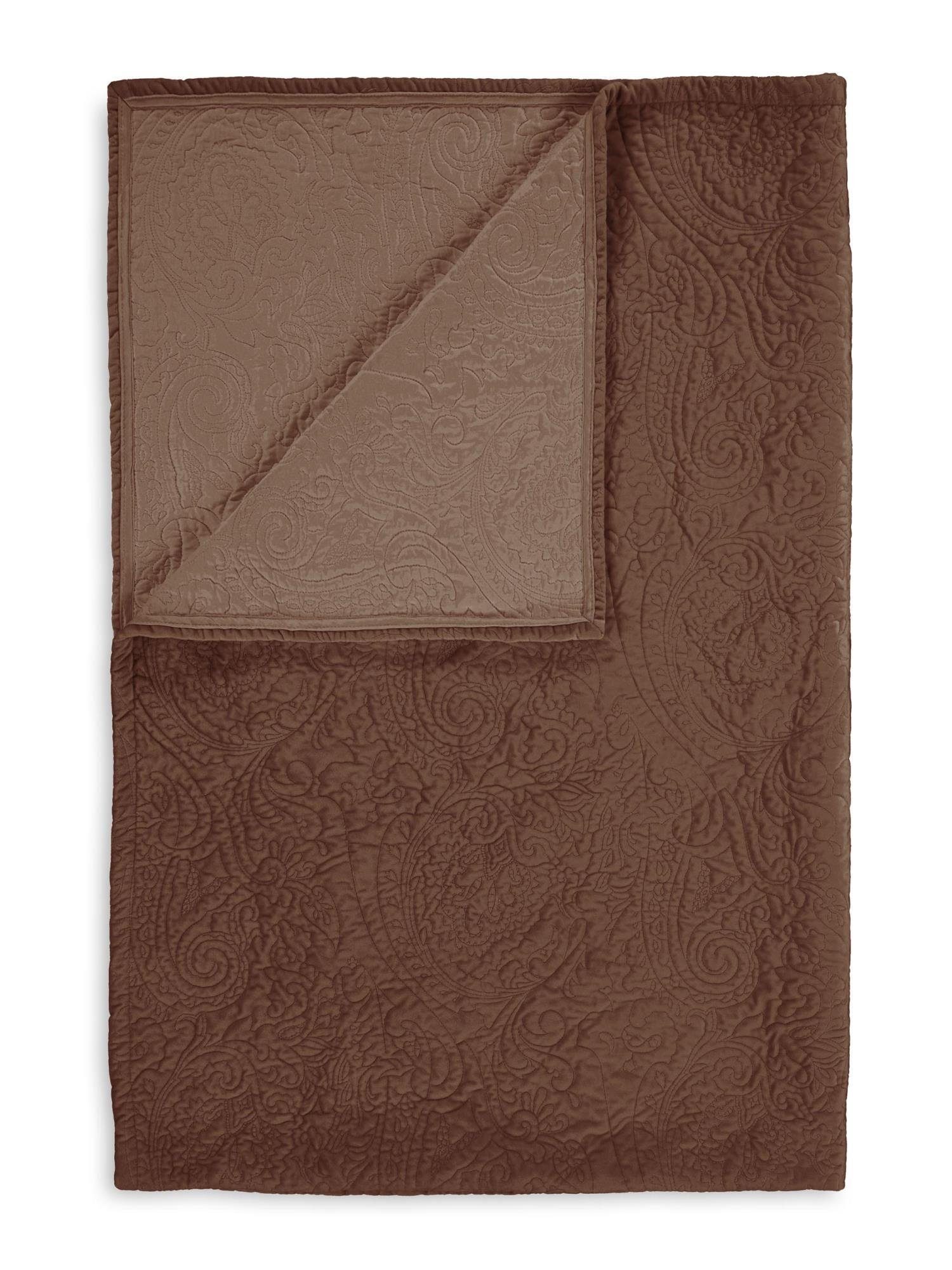 mit Essenza, Roeby, Tagesdecke Paisley-Muster gesticktem elegant Chocolate