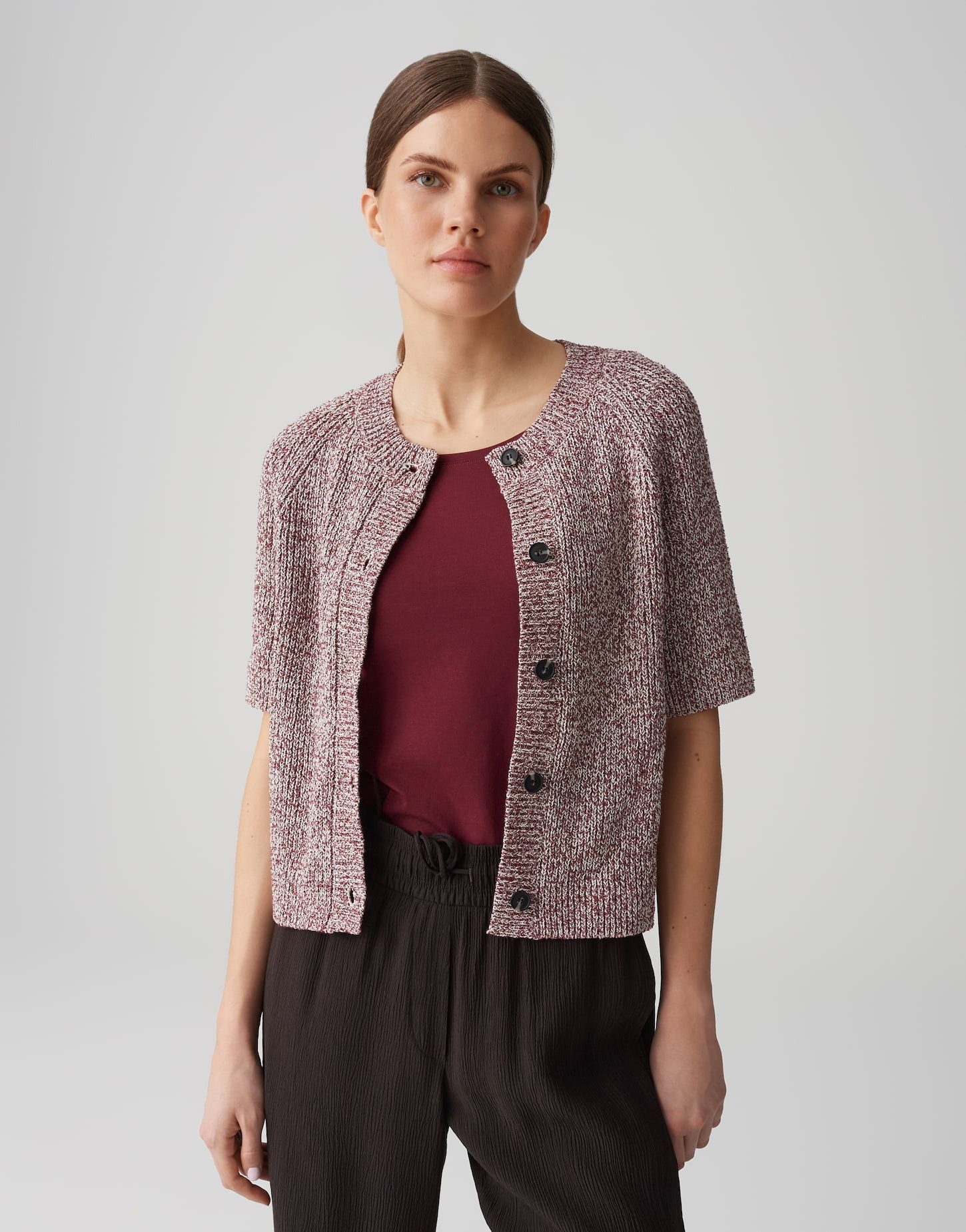 OPUS Strickjacke DACKI Slim mit Mouliné Effekt günstig online kaufen