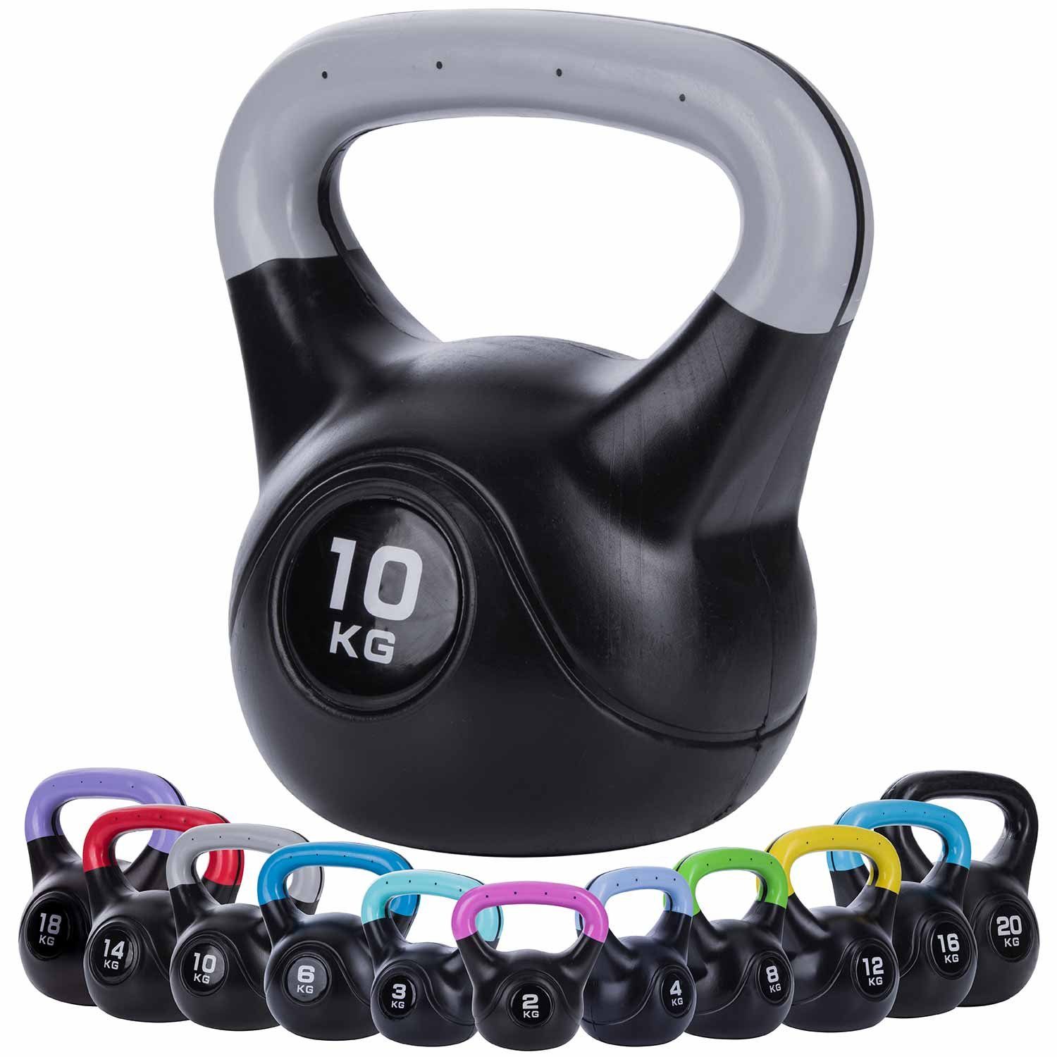 Body & Mind Kettlebell Body & Mind Kettlebell 2–20 kg – Profi Kettlebell mit Kunststoffmantel, (Profi Schwunghantel), Kraftraining Workout Gewicht (10 kg)