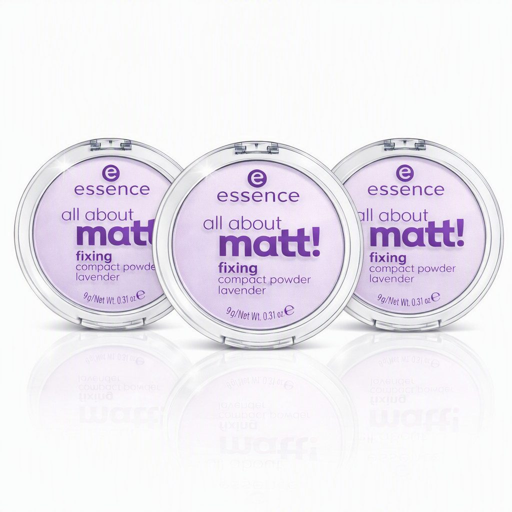 Essence Puder all about matt! fixing compact powder lavender, 3-tlg.