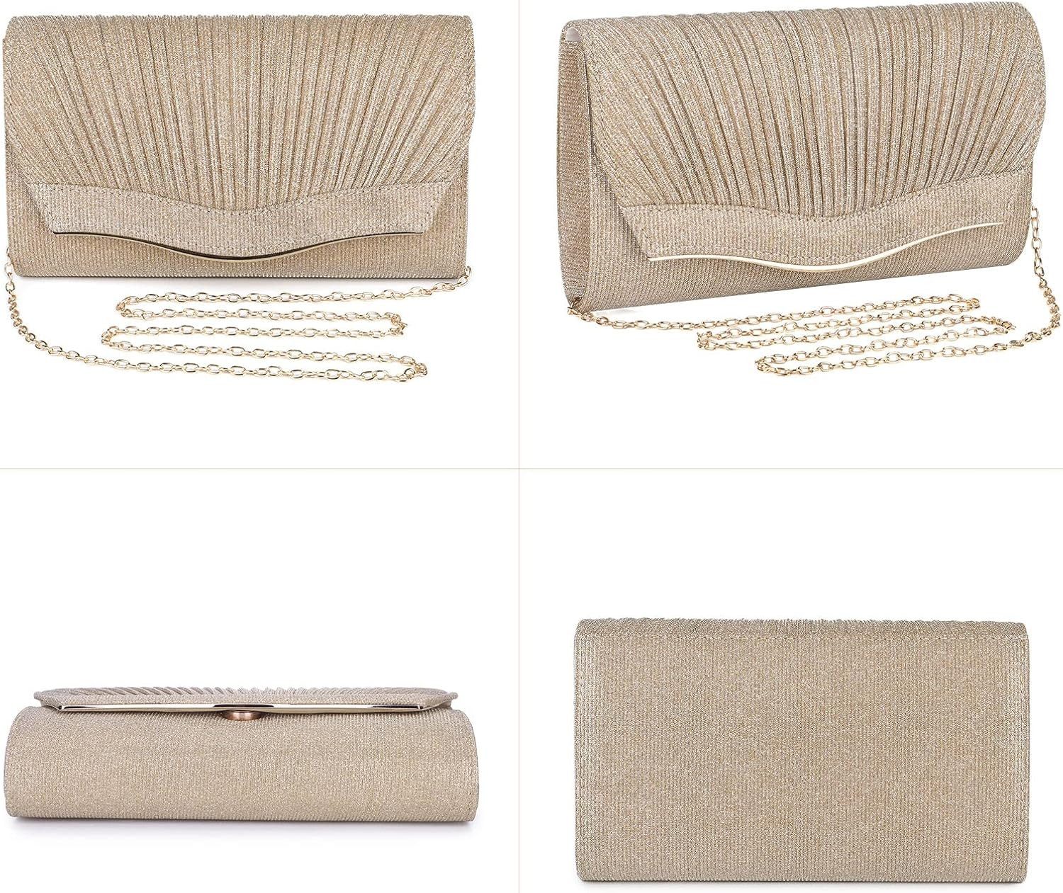 Zaewry Abendtasche Kettentasche Damen Clutch Envelope Tasche Schultertaschen, für Hochzeit Party Freizeit Date Strand – Bild 4 von 5