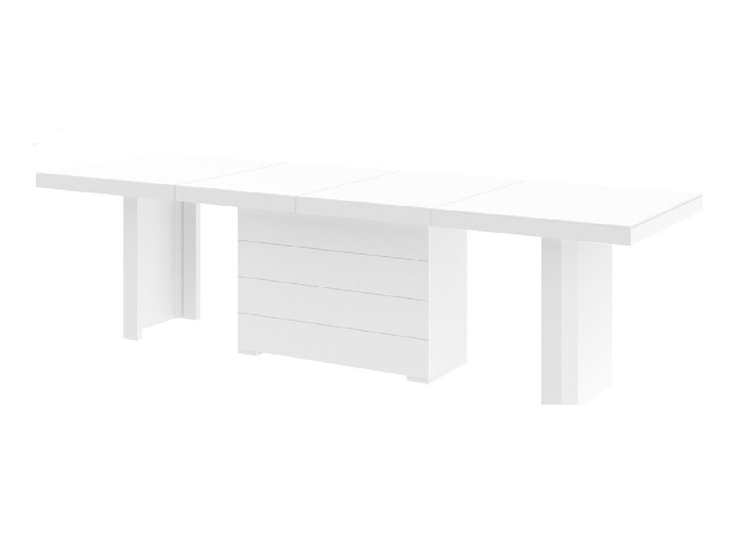 designimpex Esstisch Design Tisch HE-777 Weiß MATT / HOCHGLANZ XXL ausziehbar 140 bis 332