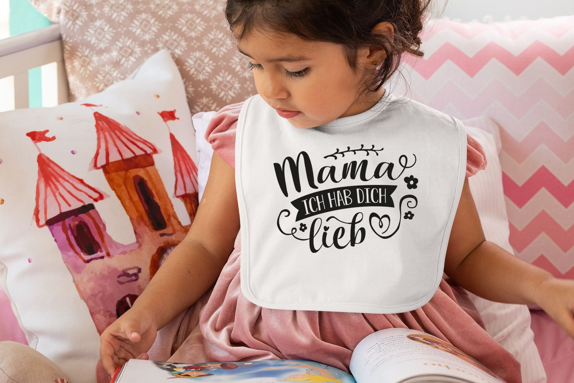 SpecialMe Lätzchen Baby Lätzchen Ich hab dich lieb Geschenk für Mama Muttertag
