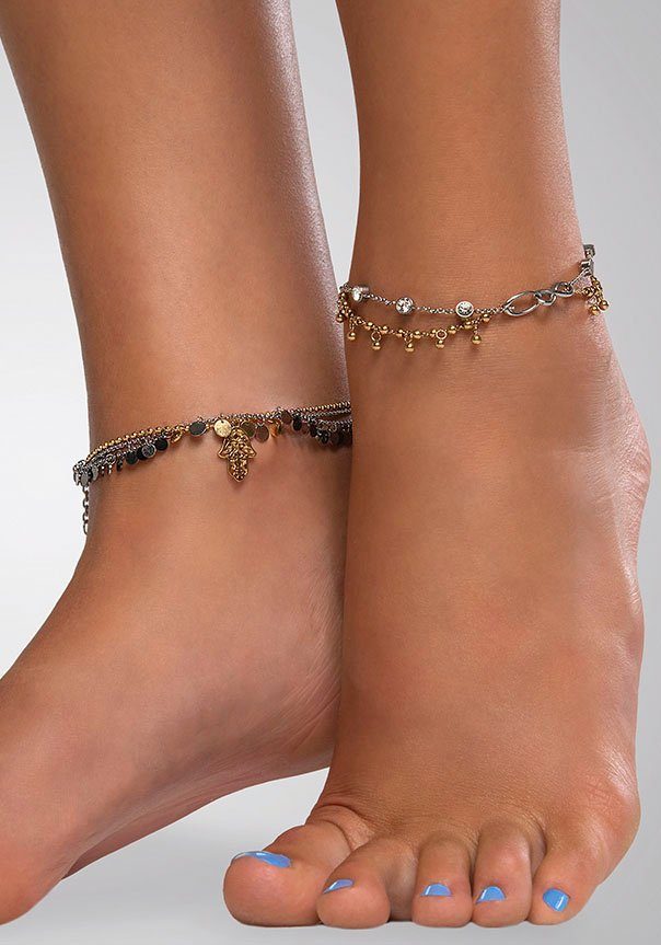 Engelsrufer Fußkette BOHO Lebensbaum, mit Türkis