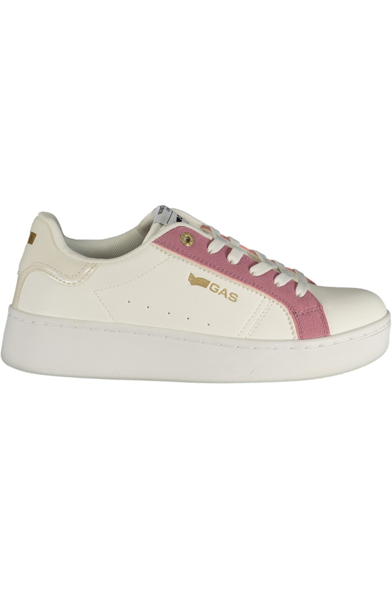 GAS Sneaker Damen Sportschuh in Weiß mit Rosa Details und
