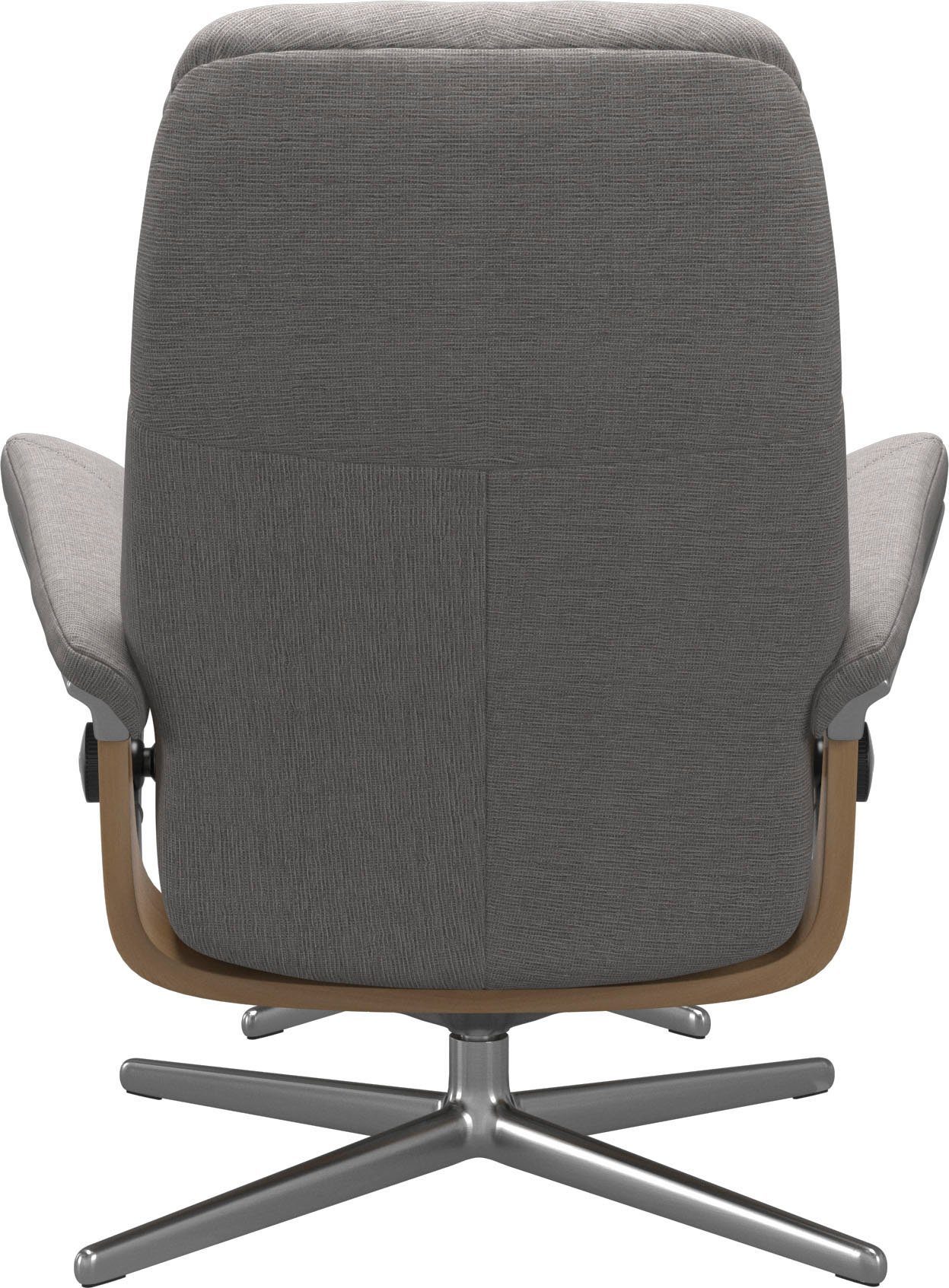 Hocker), Eiche & Consul Stressless® Hocker, Relaxsessel Cross Größe mit S, Base, M mit Relaxsessel mit L, Holzakzent (Set,