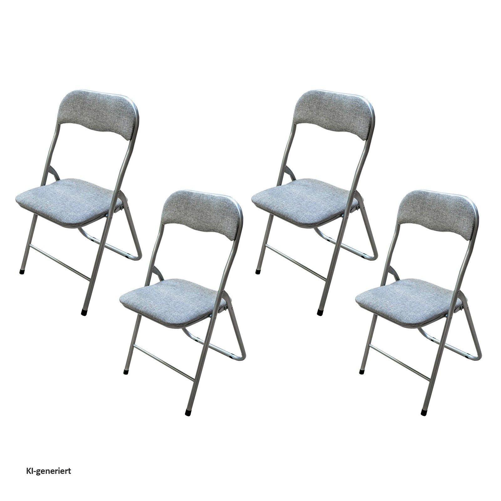 HTI-Living Klappstuhl Klappstuhl 4er Set Dima Fabric Grau (Set, 4 St), Küchenstuhl Eventbestuhlung