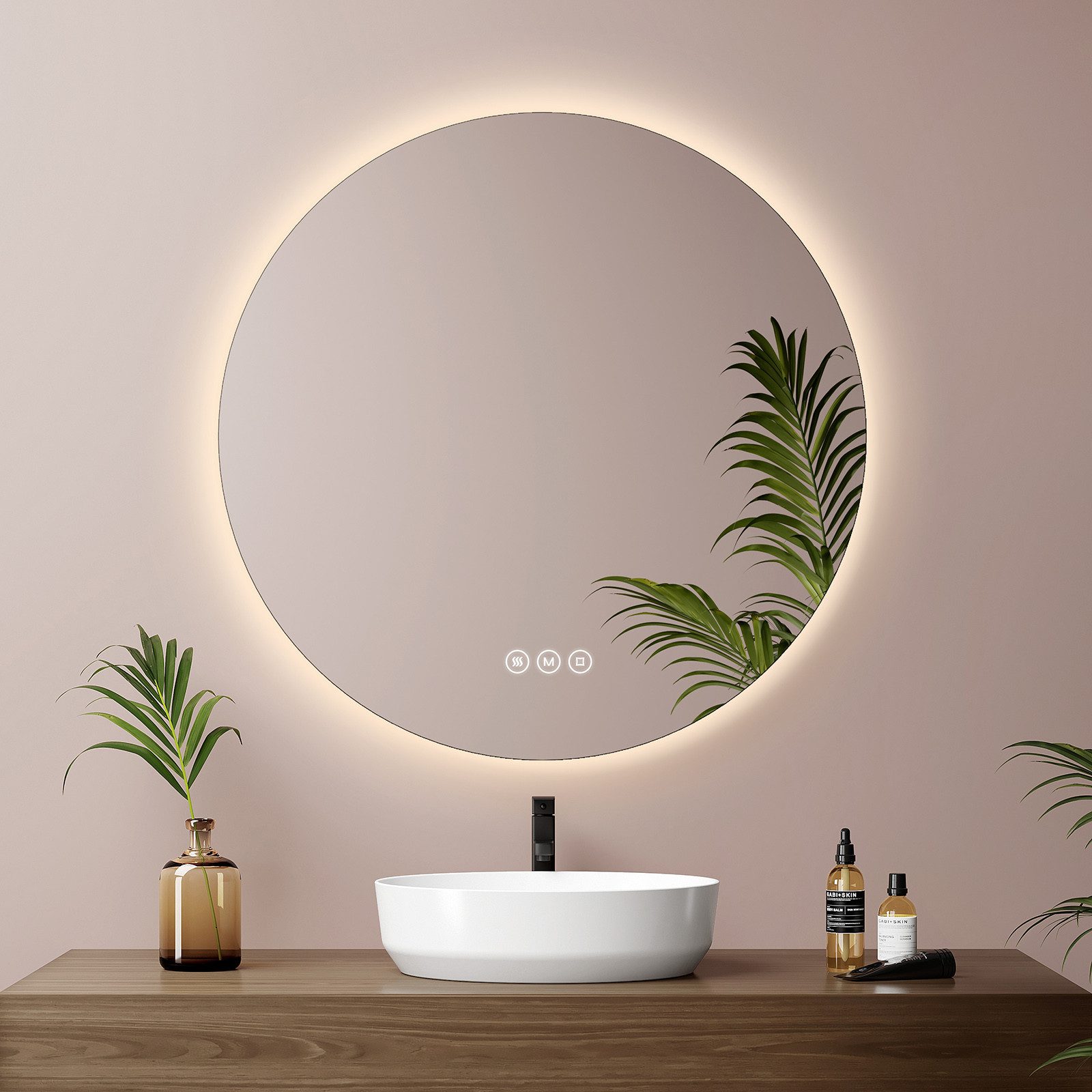 EMKE Badspiegel Rund mit LED Beleuchtung günstig online kaufen