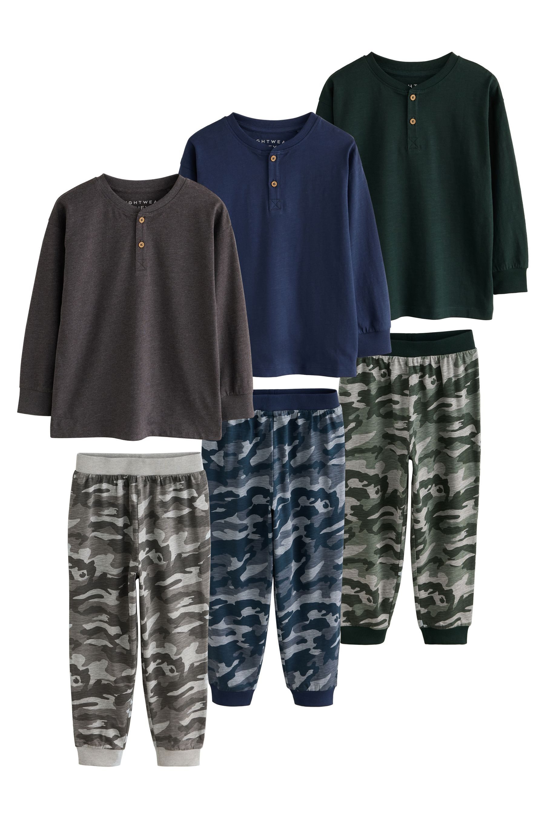 Next Pyjama 3er-Pack Schlafanzüge mit langen Ärmeln (6 tlg)