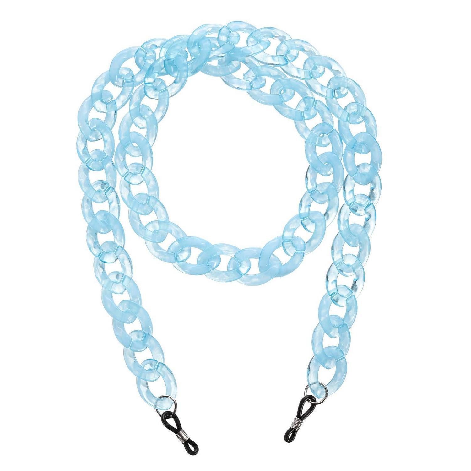 LuxusKollektion Brillenkette Brillenkette Perlen Acryl Klar Weiß Hellblau