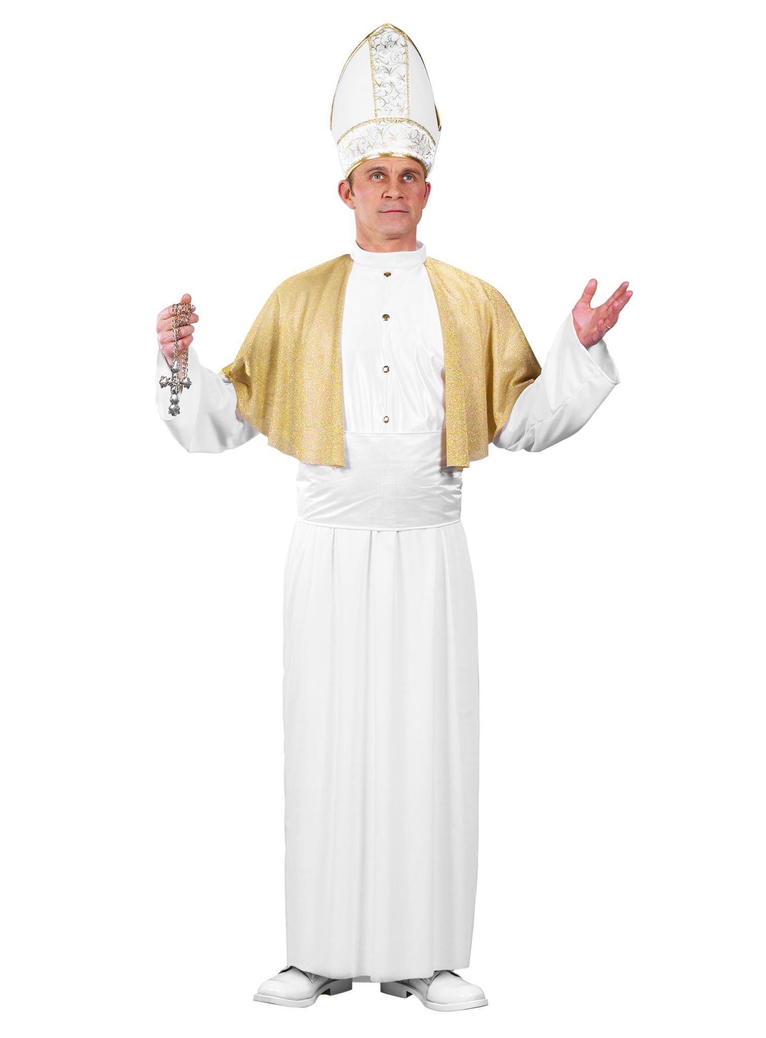 Fun World Kostüm Pontifex, Stimmungsvolles Papst Kostüm für Karneval und Fasching